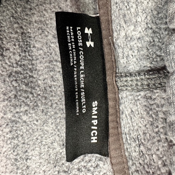 Under Armour Gray Full Zip Hoodie Women's Small Loose Fit Fleece Logo Sleeve - Picture 4 of 5